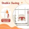 4 in 1 Toddler Slide and Swing Set, Kids Playground Climber Slide Playset with Basketball Hoop,Freestanding Combination for babies