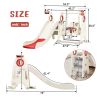 4 in 1 Toddler Slide and Swing Set, Kids Playground Climber Slide Playset with Basketball Hoop,Freestanding Combination for babies